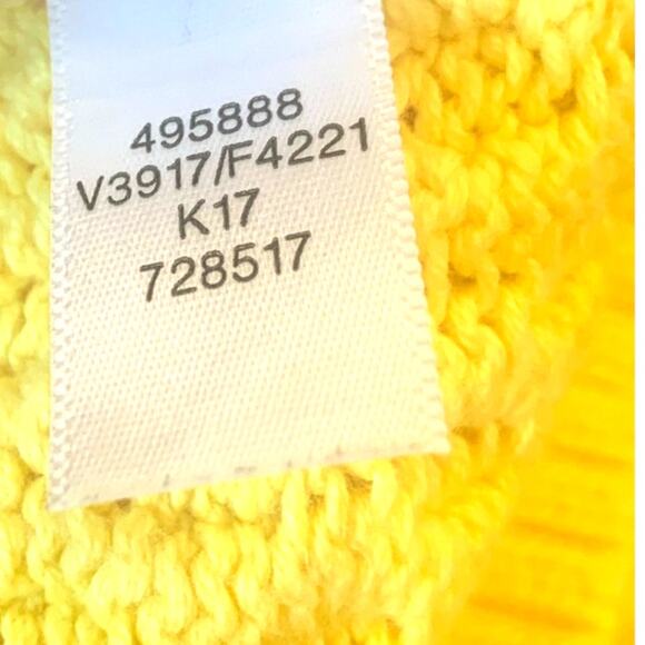 Lands’ End Cable Knit Sweater XS/P 2-4 Yellow Crew Neck Pullover Long Sleeves - Picture 6 of 7